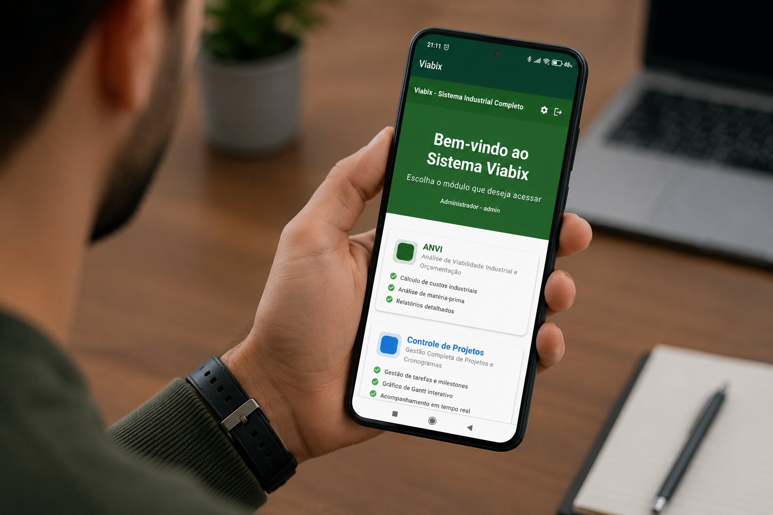 App Viabix - Sistema Industrial